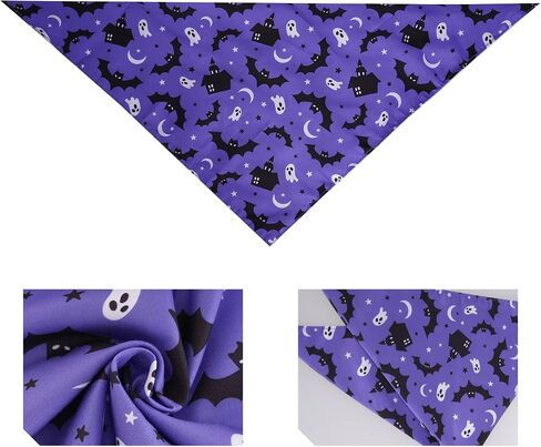 Hoyuwak 2 PCS Halloween Dog Bandanas Purple Ghost Bat Triangle Accves for Small Medium Dog Halloween in Saudi Arabia