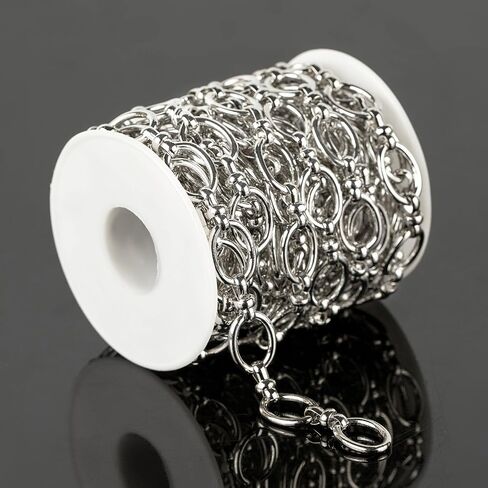 KYUNHOO 16.4FT Metal Jewelry Chain Silver Oval Circle Chain for Jewelry Making Solid Iron Rolo Chains Women and Men Hip-pop Chain DIY Jewelry Making Supplies in Saudi Arabia