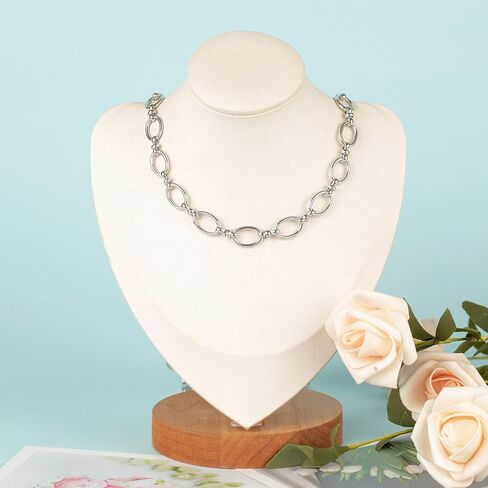 KYUNHOO 16.4FT Metal Jewelry Chain Silver Oval Circle Chain for Jewelry Making Solid Iron Rolo Chains Women and Men Hip-pop Chain DIY Jewelry Making Supplies in Saudi Arabia