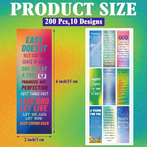 200 Pcs Sobriety Gifts Sobriety Bookmarks Bulk Encouragement Motivational Paper Bookmarks Inspirational Christmas Book Marks Gifts for Classroom in Saudi Arabia