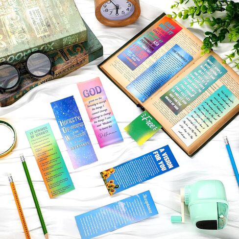 200 Pcs Sobriety Gifts Sobriety Bookmarks Bulk Encouragement Motivational Paper Bookmarks Inspirational Christmas Book Marks Gifts for Classroom in Saudi Arabia
