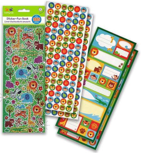 6 Pk Sticker Books for Boys & Girls- 30 Sheets - Shiny Prism Stickers, Reward Sticker Dots, Name Tag Stickers for Kids - Animal Stickers - Animal Party Favors - Bulk Value Pack of 1,1710+ Stickers in Saudi Arabia