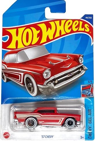 Hot Wheels '57 Chevy [Red] Bel Air 3/5, 44/250, 1:64 Scale Diecast Car in Saudi Arabia