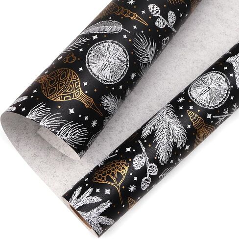 Ribbli Christmas Wrapping Paper Christmas Socks Candy Canes Kraft Wrapping Paper Rolls, Mini Roll-17 Inch x 33 Feet Per roll in Saudi Arabia