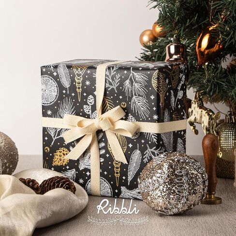 Ribbli Christmas Wrapping Paper Christmas Socks Candy Canes Kraft Wrapping Paper Rolls, Mini Roll-17 Inch x 33 Feet Per roll in Saudi Arabia