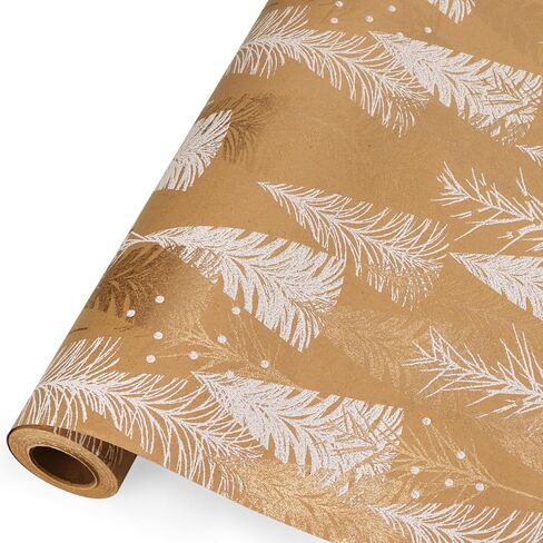 Ribbli Christmas Wrapping Paper Christmas Socks Candy Canes Kraft Wrapping Paper Rolls, Mini Roll-17 Inch x 33 Feet Per roll in Saudi Arabia