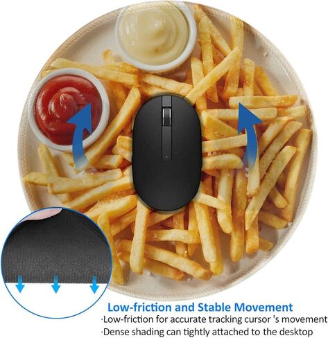 Fries Round Mouse Pad Small Gaming Mousepad Desk Mat Stitched Edges 9.8 X 9.8 Inch for Home Office in Kuwait