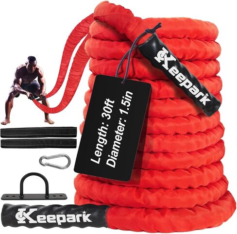 Battle Rope,Weighted Jump Rope,Exercise Rope 1.26 inch,Battle Rope 30ft,Heavy Exercise Rope Workout Rope,Weighted Jump Rope for Men Women in Kuwait