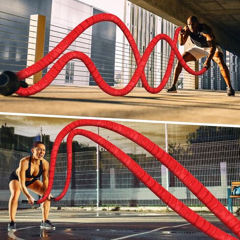 Battle Rope,Weighted Jump Rope,Exercise Rope 1.26 inch,Battle Rope 30ft,Heavy Exercise Rope Workout Rope,Weighted Jump Rope for Men Women in Kuwait
