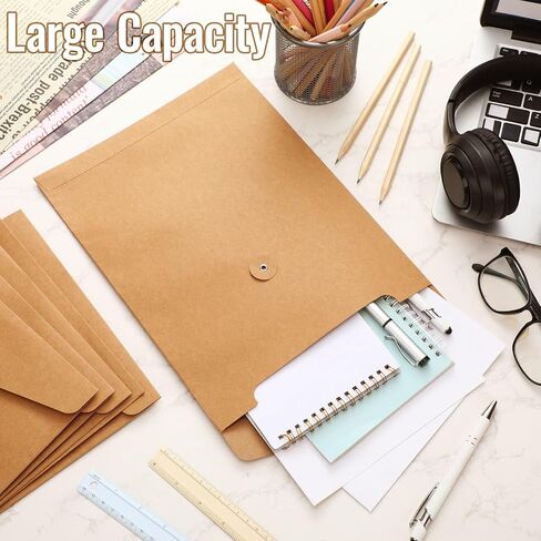 10 Pack Kraft String Envelope File Folder Brown A4 LETTER SIZE Kraft Paper Paper Project Project File File Jacket Jacket Organizer with String Button Closure for Office School Business in Saudi Arabia