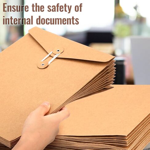 10 Pack Kraft String Envelope File Folder Brown A4 LETTER SIZE Kraft Paper Paper Project Project File File Jacket Jacket Organizer with String Button Closure for Office School Business in Saudi Arabia