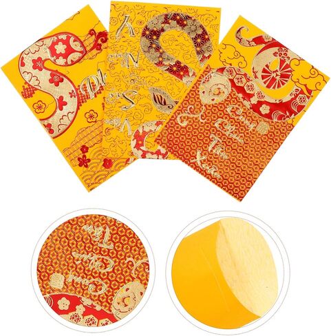Uonlytech 18Pcs Vietnamese Year Snake Red Envelopes Money Pouches Lunar Year Red Packets with Intricate Designs Traditional Spring Festival Lucky Money Pockets for Gifts and Celebrations in Saudi Arabia