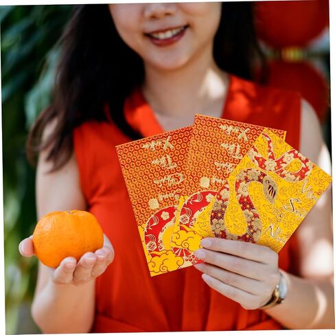 Uonlytech 18Pcs Vietnamese Year Snake Red Envelopes Money Pouches Lunar Year Red Packets with Intricate Designs Traditional Spring Festival Lucky Money Pockets for Gifts and Celebrations in Saudi Arabia