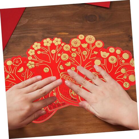 Uonlytech 16pcs Traditional Chinese Lunar Year Red Envelopes Paper Lucky Money Holders with Mixed Style Patterns for Spring Festival Gift Giving and Year Blessings in Saudi Arabia