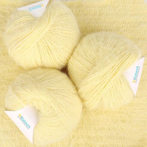 Katech Wool Blend Yarn for Crocheting & Knitting - Cyc#4 خيوط كروشيه ناعمة ، 3 حزمة skein (100 جرام/150 متر لكل منها) ، 35 ٪ من الصوف 35 ٪ من النايلون 30 ٪ من الأكريليك ، مثالية للأوشحة ، القبعات ، سبيرات وحرف DIY (ضباب أربل)) in Saudi Arabia
