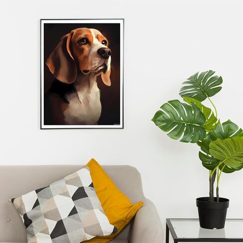 Uibdvks Beagle Dog Diamond Art 5d Diy Diamond Dots Clow Prill for Home Wall Decor Mift Animal Diamond Painting Kits for البالغين Gem Art 12x16 Inch in Saudi Arabia
