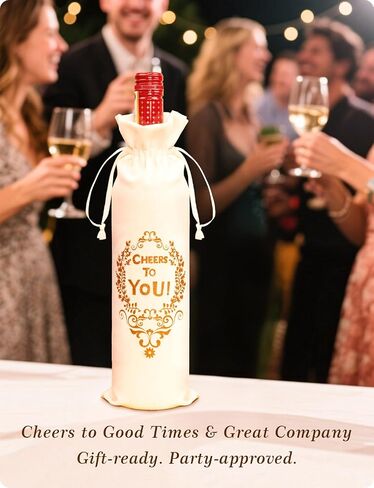 Wine Gift Bags, “Cheers to You" Satin Wine Bags for Wine Bottles Gifts – Gold Foil Floral Design, Soft Satin Pouch for 750ml Bottles, Perfect for Christmas, Birthday, Wedding & Housewarming (1-Pack) in Saudi Arabia