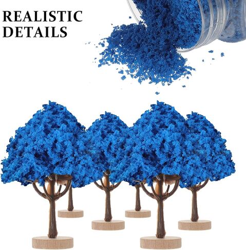HOMSFOU Grass Scatter 1 Bottle Scenery Basing Material Grass Cashmere Powder Fake Grass Clay DIY Dress Tree Flower Static Grass Dressing Scatter Flock for Miniatures Model Blue in Saudi Arabia