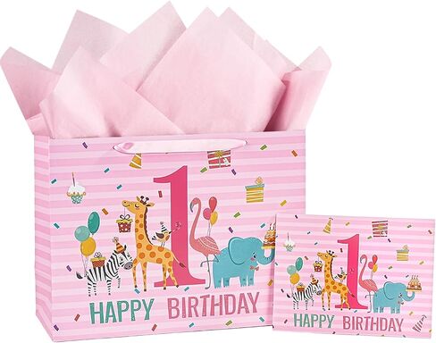 Lezakaa Baby Boy Gift Bag Bear Blue Bear ، وبالون الهواء الساخن ، يمكننا أن ننتظر تصميمًا لتصميم Baby Goil مع ورق الأنسجة وبطاقة تحية للاستحمام الطفل ، والآباء الجدد ، و 13 "× 10" × 5 "، و 1 PCS in Kuwait