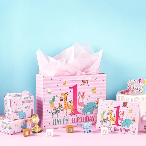 Lezakaa Baby Boy Gift Bag Bear Blue Bear ، وبالون الهواء الساخن ، يمكننا أن ننتظر تصميمًا لتصميم Baby Goil مع ورق الأنسجة وبطاقة تحية للاستحمام الطفل ، والآباء الجدد ، و 13 "× 10" × 5 "، و 1 PCS in Kuwait