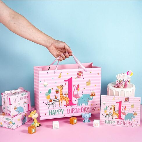 Lezakaa Baby Boy Gift Bag Bear Blue Bear ، وبالون الهواء الساخن ، يمكننا أن ننتظر تصميمًا لتصميم Baby Goil مع ورق الأنسجة وبطاقة تحية للاستحمام الطفل ، والآباء الجدد ، و 13 "× 10" × 5 "، و 1 PCS in Kuwait