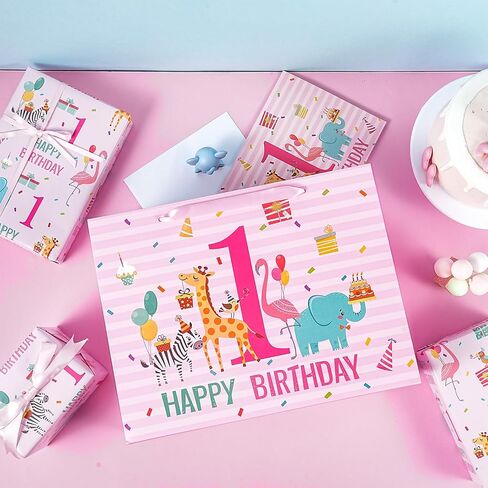 Lezakaa Baby Boy Gift Bag Bear Blue Bear ، وبالون الهواء الساخن ، يمكننا أن ننتظر تصميمًا لتصميم Baby Goil مع ورق الأنسجة وبطاقة تحية للاستحمام الطفل ، والآباء الجدد ، و 13 "× 10" × 5 "، و 1 PCS in Kuwait