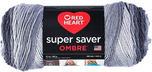 Red Heart Yarn Super Saver Ombre Yarn 10 oz Anthracite - 1 in Saudi Arabia