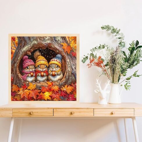 NWQZBYHT Gnome Diamond Art Kits for Adults,Fall Round 5D Diamond Painting Kits for Beginner,DIY Full Drill Diamond Dots Paintings Picture Gem Art and Crafts for Home Wall Decor 13.78x13.78 Inch in Kuwait