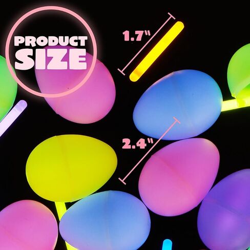 JOYIN 100 Pcs Easter Eggs with 150 Pcs Mini Glow Sticks for Kids Glow-in-The-Dark Basket Stuffers Fillers Gift, Easter Eggs Hunt Game Party Favors Classroom Decorations Supplies in Saudi Arabia