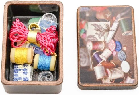 Odoria 1/12 Miniature Sewing Box Dollhouse Decoration Accessories in Saudi Arabia