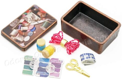 Odoria 1/12 Miniature Sewing Box Dollhouse Decoration Accessories in Saudi Arabia