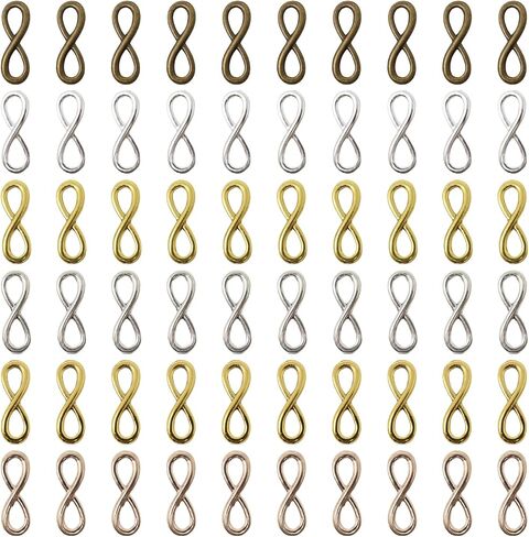 Honbay 60PCS Infinity Symbol Connectors Charms Pendants Alloy Jewelry Making Accessories for DIY Bracelets, Anklets, Necklaces, Shoes, Jewelry Making or DIY Crafts in Saudi Arabia