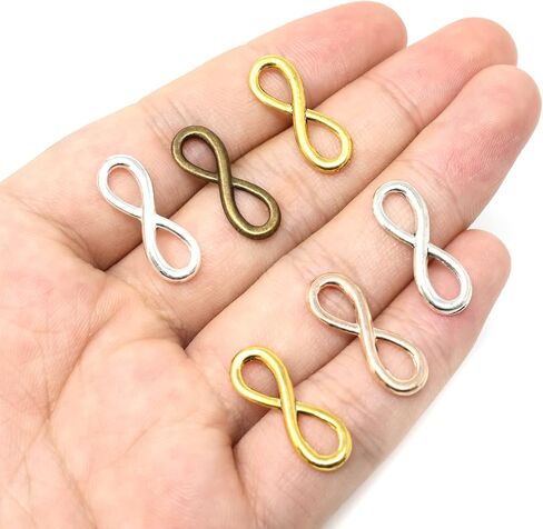 Honbay 60PCS Infinity Symbol Connectors Charms Pendants Alloy Jewelry Making Accessories for DIY Bracelets, Anklets, Necklaces, Shoes, Jewelry Making or DIY Crafts in Saudi Arabia