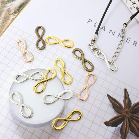 Honbay 60PCS Infinity Symbol Connectors Charms Pendants Alloy Jewelry Making Accessories for DIY Bracelets, Anklets, Necklaces, Shoes, Jewelry Making or DIY Crafts in Saudi Arabia