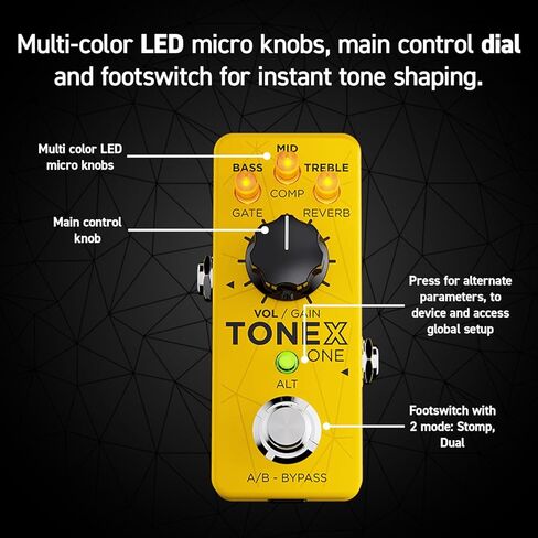 دواسة IK Multimedia TONEX One AI multiFX الدقيقة: نموذج النغمة لأي أمبير جيتار كهربائي، أو دواسة جيتار، أو دواسة تشويه، أو دواسة مضاعفة السرعة أو تأثيرات جيتار أخرى in Kuwait