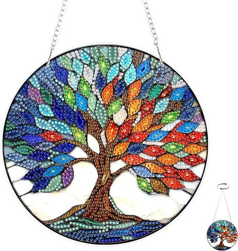 TOSTOG Diamond Art Hanging Kits for Adults, 5D Birds Diamond Painting for Adults Window Pendant, Special Shape Diamonds DIY Birds Diamond Painting Hanging Pendant Kit for Wall Decor Gift in Kuwait