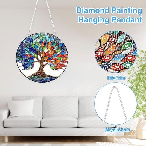 TOSTOG Diamond Art Hanging Kits for Adults, 5D Birds Diamond Painting for Adults Window Pendant, Special Shape Diamonds DIY Birds Diamond Painting Hanging Pendant Kit for Wall Decor Gift in Kuwait