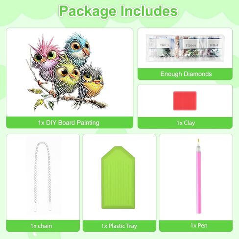 TOSTOG Diamond Art Hanging Kits for Adults, 5D Birds Diamond Painting for Adults Window Pendant, Special Shape Diamonds DIY Birds Diamond Painting Hanging Pendant Kit for Wall Decor Gift in Kuwait
