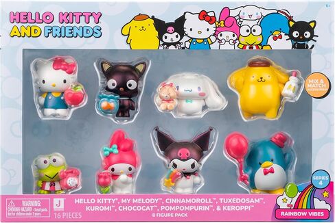 Jazwares Hello Kitty® و Friends Rainbow Paries Party ، 2 "الشكل 8 - إكسسوارات قابلة للإزالة - منتج Sanrio المرخص رسميًا من 6+ in Saudi Arabia