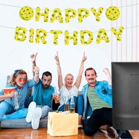 لافتة عيد ميلاد سعيد لكرة المخلل ، زخارف الحفلات الرياضية قبل المتسابقين معلقة معلقة المخلل ، خلفية لافتة لافتة الأولاد للبالغين الفرق اللوازم حفلة عيد ميلاد (أخضر) in Kuwait