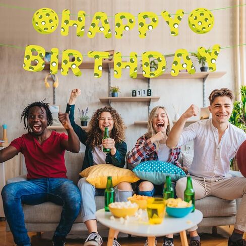 لافتة عيد ميلاد سعيد لكرة المخلل ، زخارف الحفلات الرياضية قبل المتسابقين معلقة معلقة المخلل ، خلفية لافتة لافتة الأولاد للبالغين الفرق اللوازم حفلة عيد ميلاد (أخضر) in Kuwait