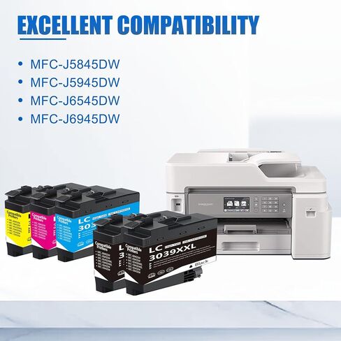 LC3039 LC3039XXL (5Pack, BK/C/M/Y) Ultra High Yield Ink Cartridges Replacement for Brother LC3037 XXL LC3039 Work for MFC-J5945DW MFC-J6945DW MFC-J6545DW MFC-J5845DW Printer in Saudi Arabia