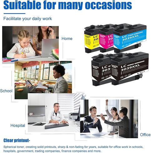 LC3039 LC3039XXL (5Pack, BK/C/M/Y) Ultra High Yield Ink Cartridges Replacement for Brother LC3037 XXL LC3039 Work for MFC-J5945DW MFC-J6945DW MFC-J6545DW MFC-J5845DW Printer in Saudi Arabia
