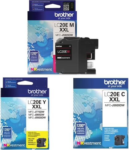 Brother LC20EM Super High Yield Magenta Ink Cartridge LC20EY Super High Yield Yellow Ink Cartridge LC20EC Super High Yield Cyan Ink Cartridge in Saudi Arabia
