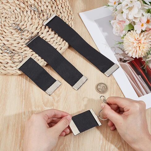 سلسلة مفاتيح Benecreat 4Sizes PIN ، سلسلة مفاتيح جامع الدبوس الأسود البالغة 1.5 بوصة ، حارس دبوس البوليستر مع مشابك دوارة السبائك لعرض دبابيس المينا ، حاملي الشارة in Saudi Arabia