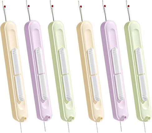 6 Pack Needle Threader, Upgraded 2-in-1 Automatic Needle Threader & Seam Ripper Tool, Effortless Sewing Accessory for Quick Threading & Seam Removal, Knitting, Cross Stitch, Embroidery in Saudi Arabia