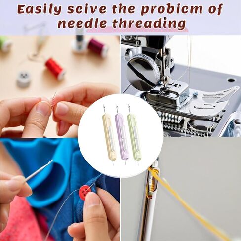 6 Pack Needle Threader, Upgraded 2-in-1 Automatic Needle Threader & Seam Ripper Tool, Effortless Sewing Accessory for Quick Threading & Seam Removal, Knitting, Cross Stitch, Embroidery in Saudi Arabia