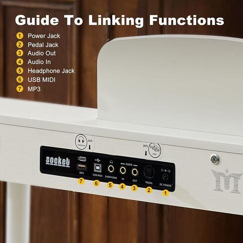 MUSTAR Digital Piano 88 Key Semi Weighted for Beginners, 88 Key Weighted Keyboard Piano with Stand, Full Size Electric Piano Keyboard 88 Keys, 129 Voices, Case, Sustain Pedal, USB MIDI, Black in Kuwait