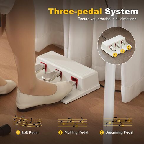 MUSTAR Digital Piano 88 Key Semi Weighted for Beginners, 88 Key Weighted Keyboard Piano with Stand, Full Size Electric Piano Keyboard 88 Keys, 129 Voices, Case, Sustain Pedal, USB MIDI, Black in Kuwait