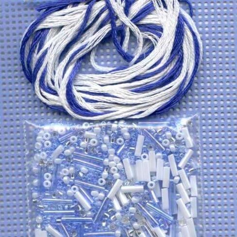 Mill Hill Tapphire Crystal Cross Cross Stitch Ornament Kit 2012 Snow Crystals MH162304 in Saudi Arabia